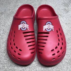NEW FOCO Ohio State Buckeyes Clog Sandals Red Shoes Mens Large 11 / 12 Collage